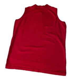 Vintage GAP Red Mock Neck Sleeveless Pocket Tank Top Womens Large Made in USA